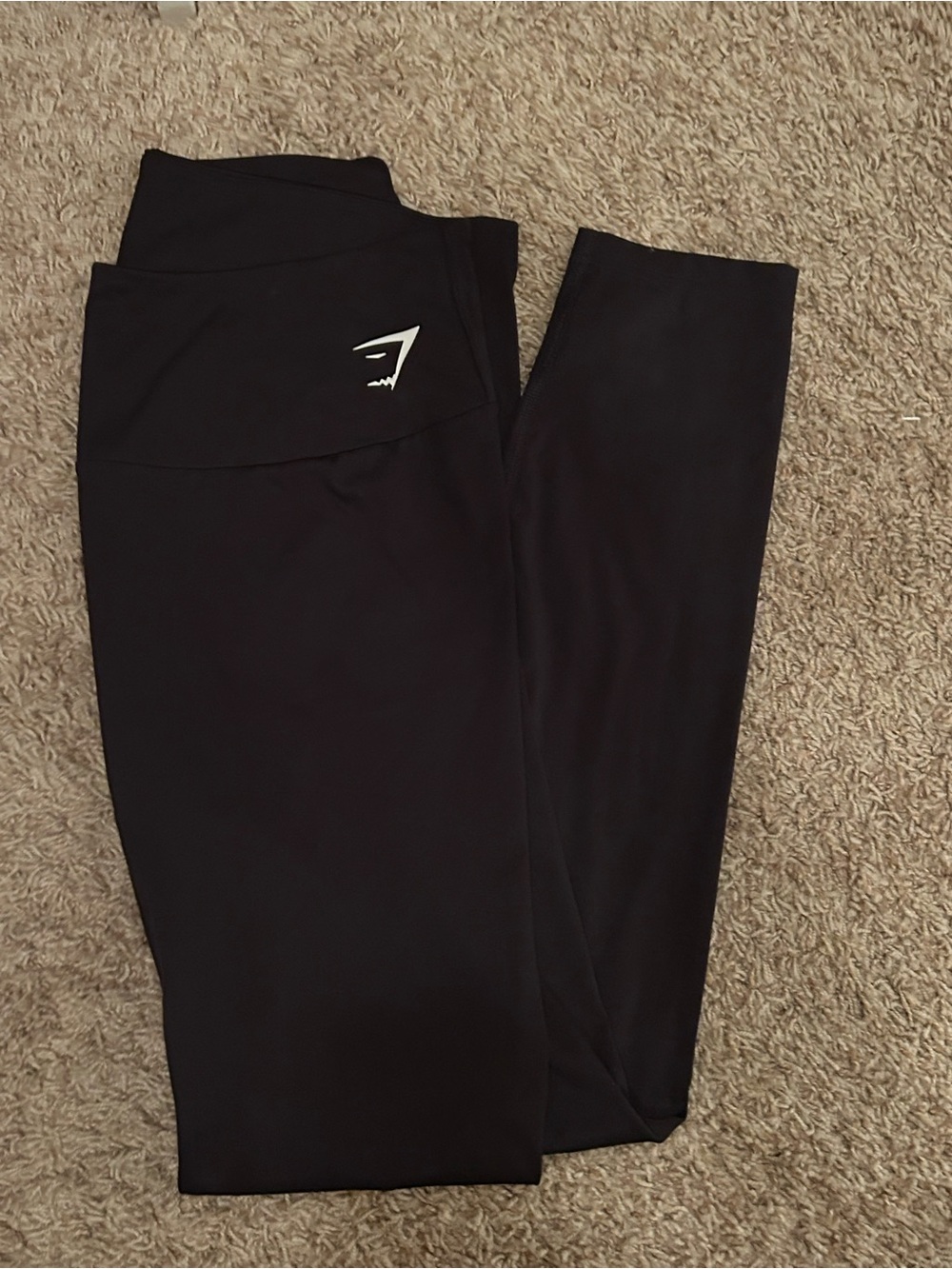 Gymshark Black Performance Leggings with White Logo